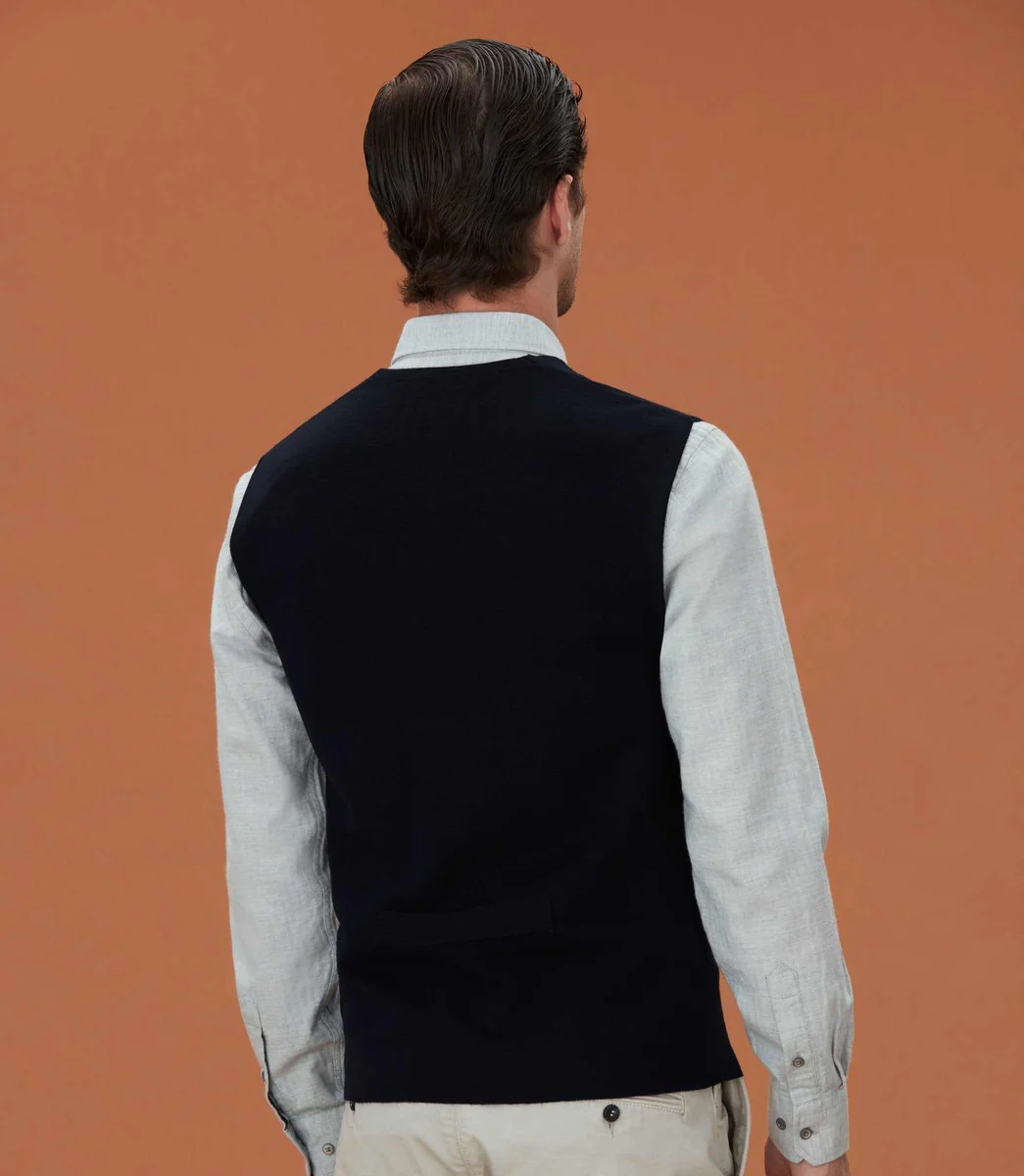 Gilet sans manche boutonné marine 