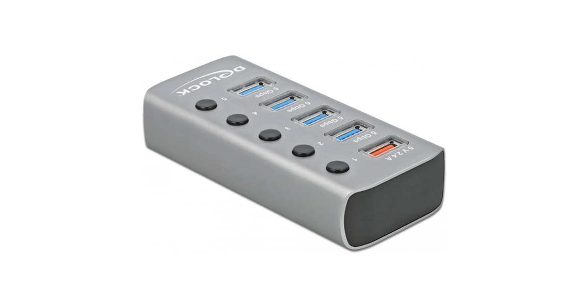 DeLOCK4-Port USB 3.2 Gen 1 usb-hub  (Grijs)
