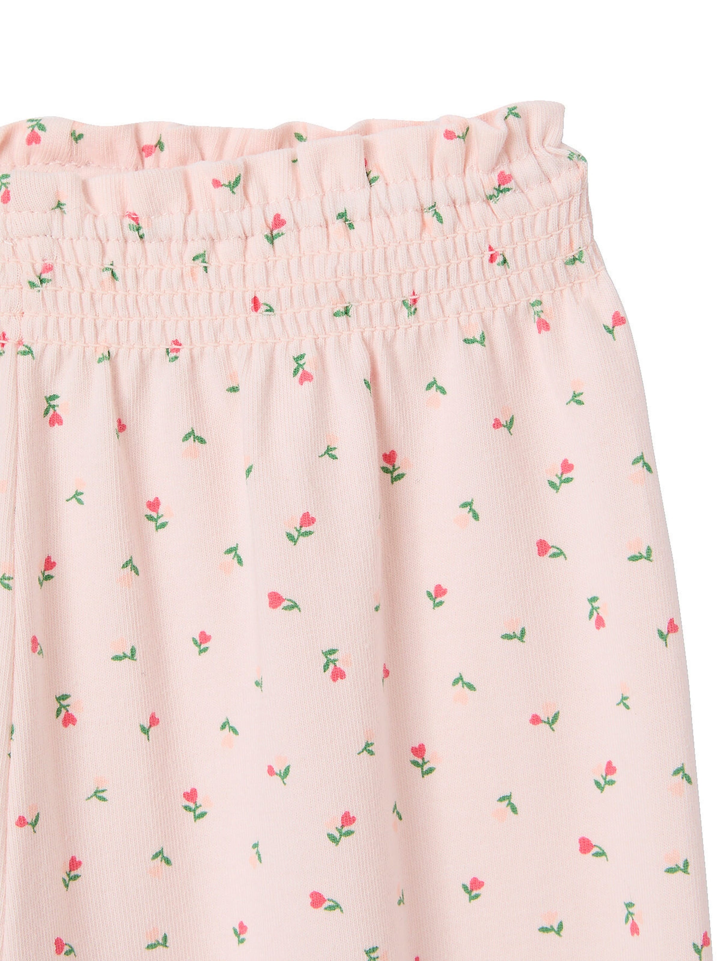 Vertbaudet Geblümte Baby Hose für Neugeborene hellrosa