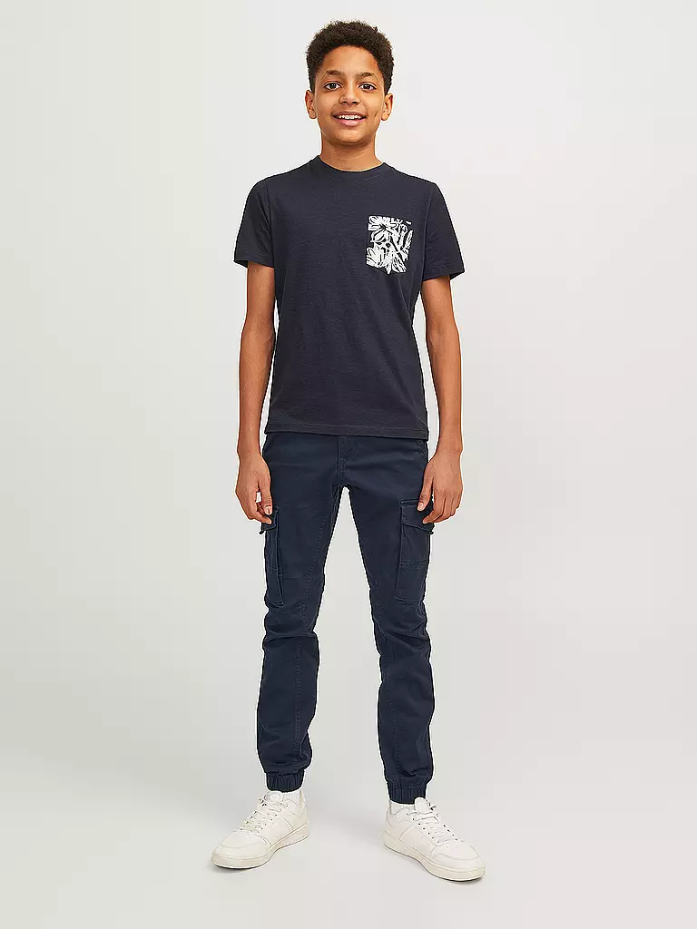 JACK & JONES Jungen Cargohose Slim Fit JJIPAUL blau