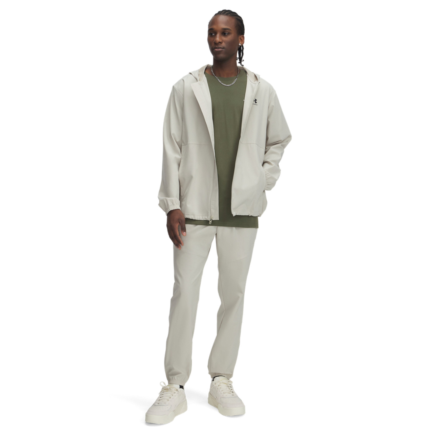 Under Armour Stretch Vibe Trainingspak Full-Zip Woven Lichtgrijs Zwart