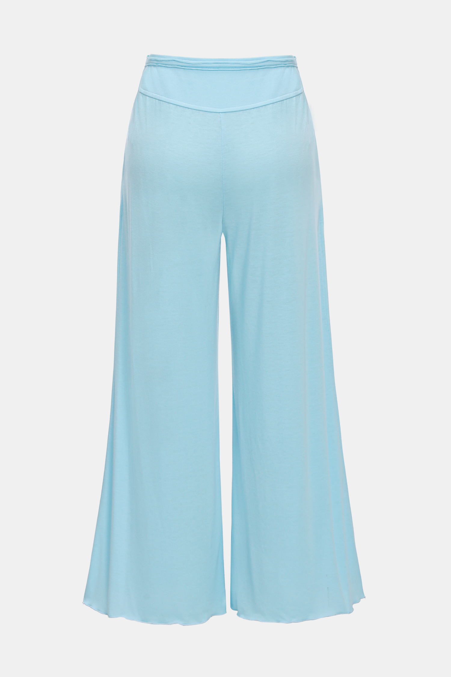 Pantalon en jersey à nervure et jambes larges bleu clair