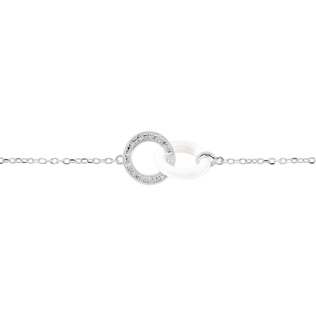 Bracelet Dina Argent Blanc Céramique Et Oxyde De Zirconium