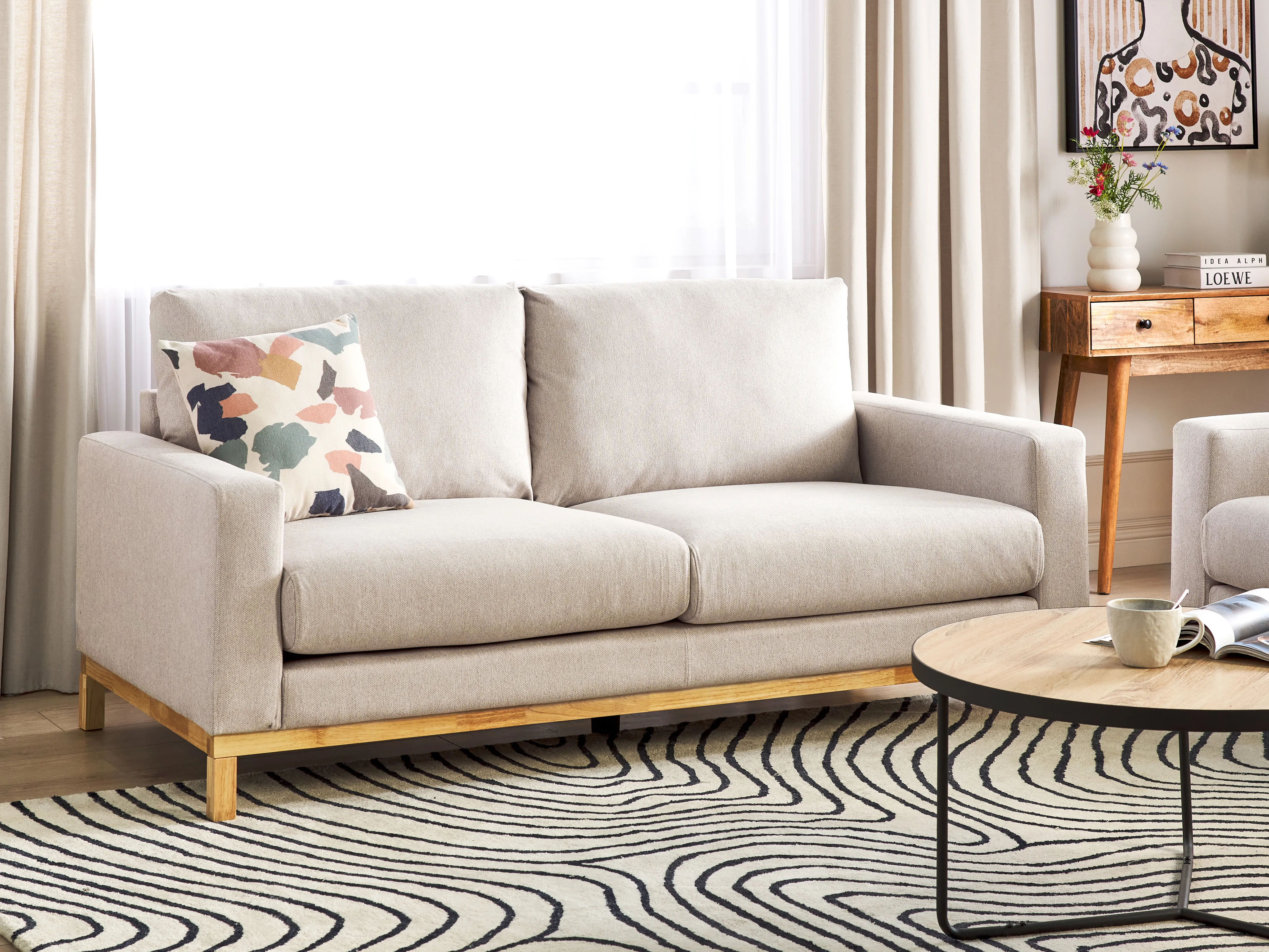 Bank 2-zits SIGGARD Stof Beige