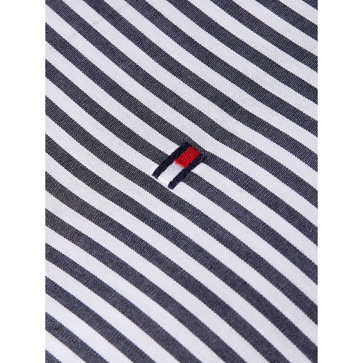 TOMMY HILFIGER<br>Vestido camisa midi de manga comprida, listrado