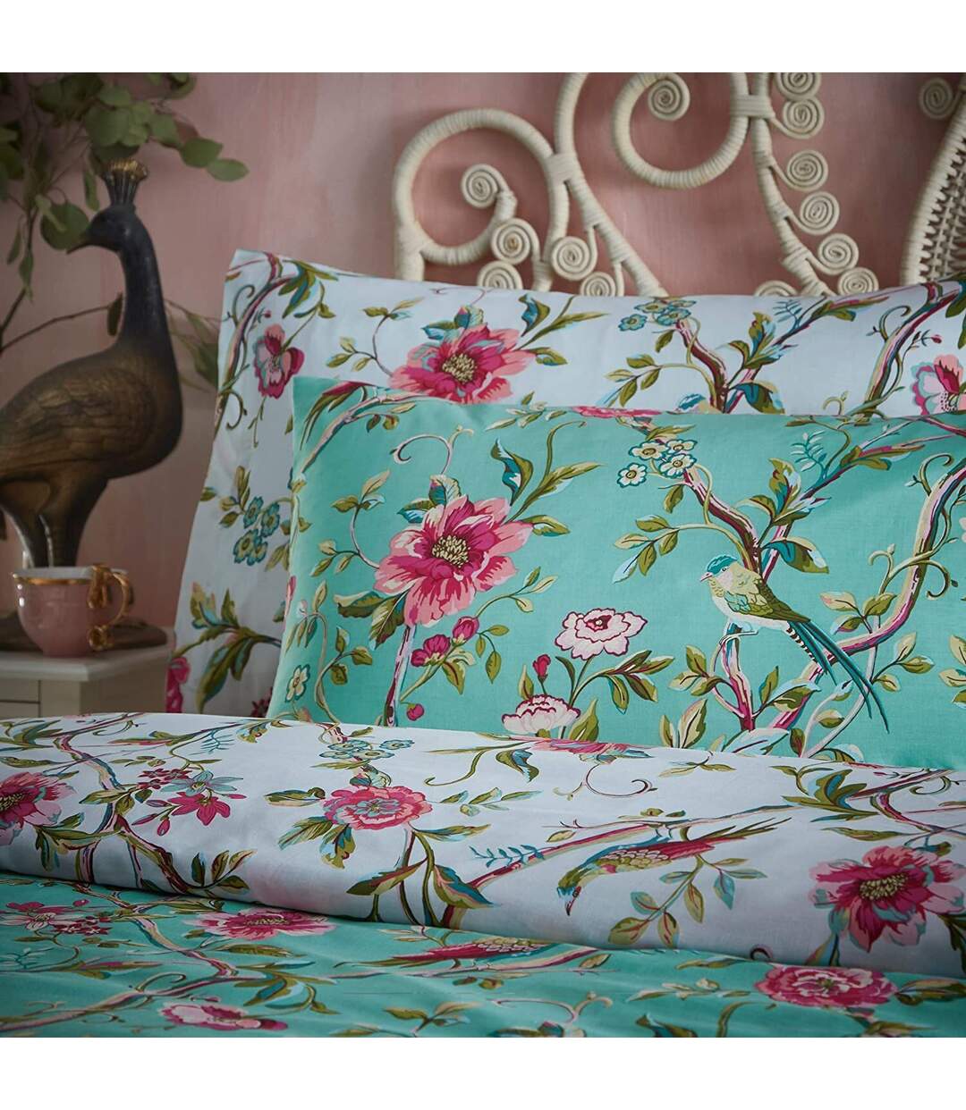 Furn - Parure de lit CHINOISERIE (Jade vif) - UTRV2138