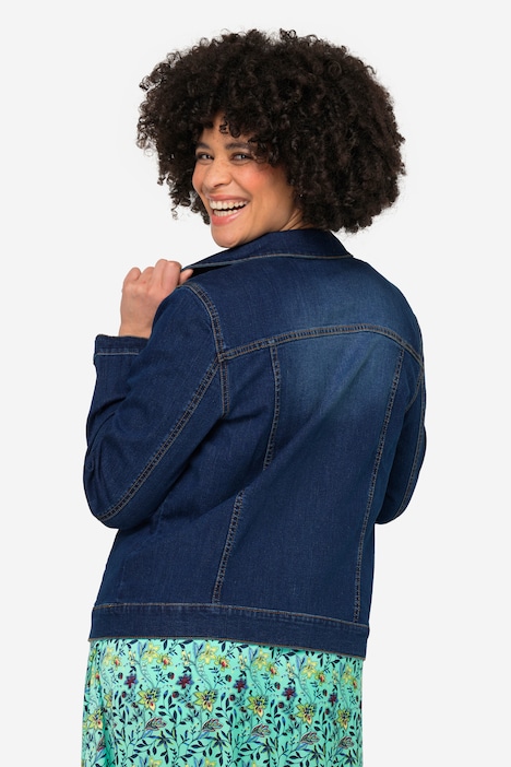 Jeansjacke Frieda, Wascheffekte, Hemdkragen, Langarm