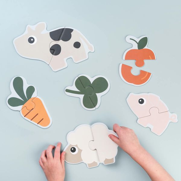 Done By Deer Tiny Farm Eerste Puzzel - Colour Mix