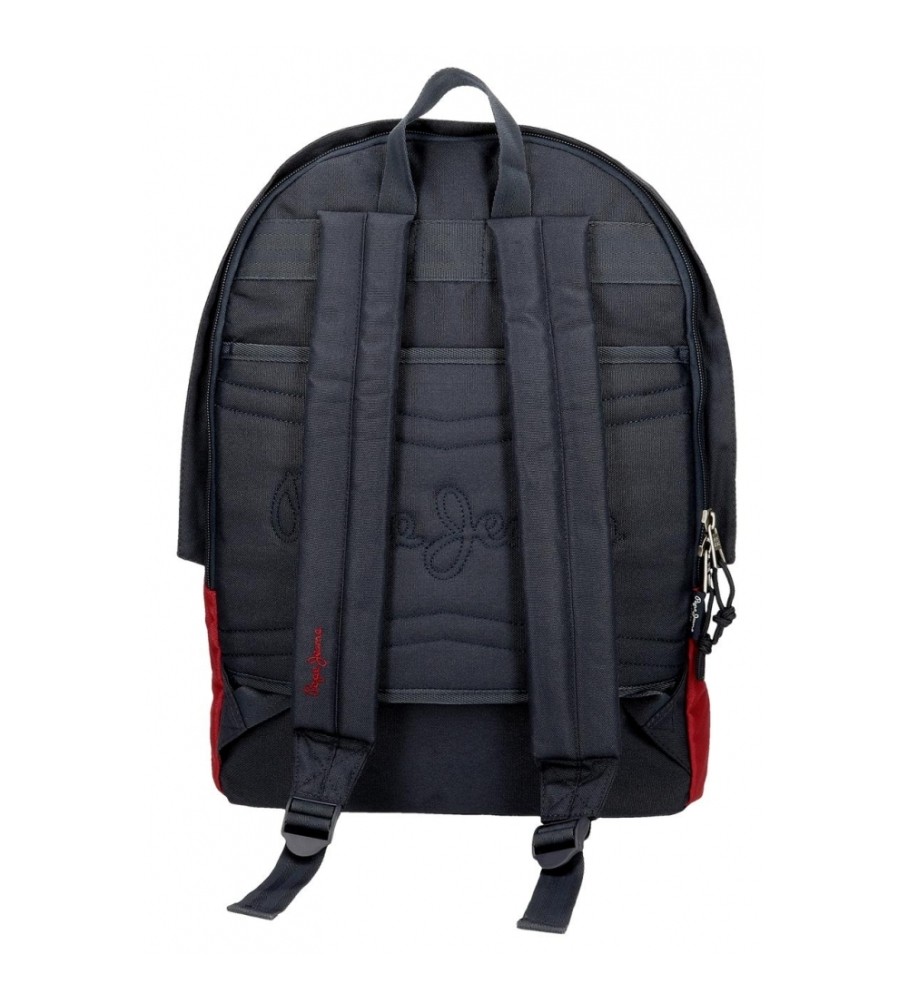 Mochila para laptop Pepe Jeans Clark com dois compartimentos, vermelha.