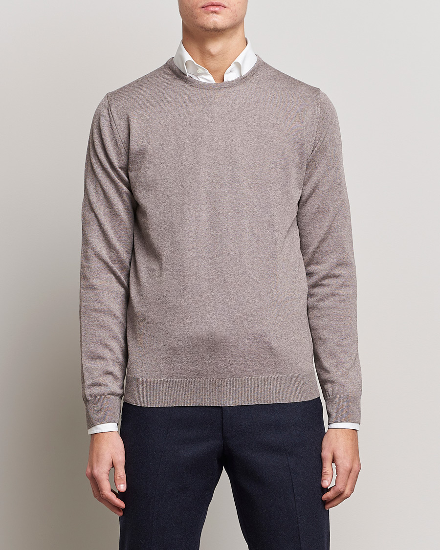 Stenströms Merino Crew Neck Mud Brown
