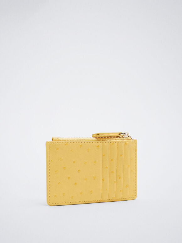 Porta-cartões gravado - Amarelo