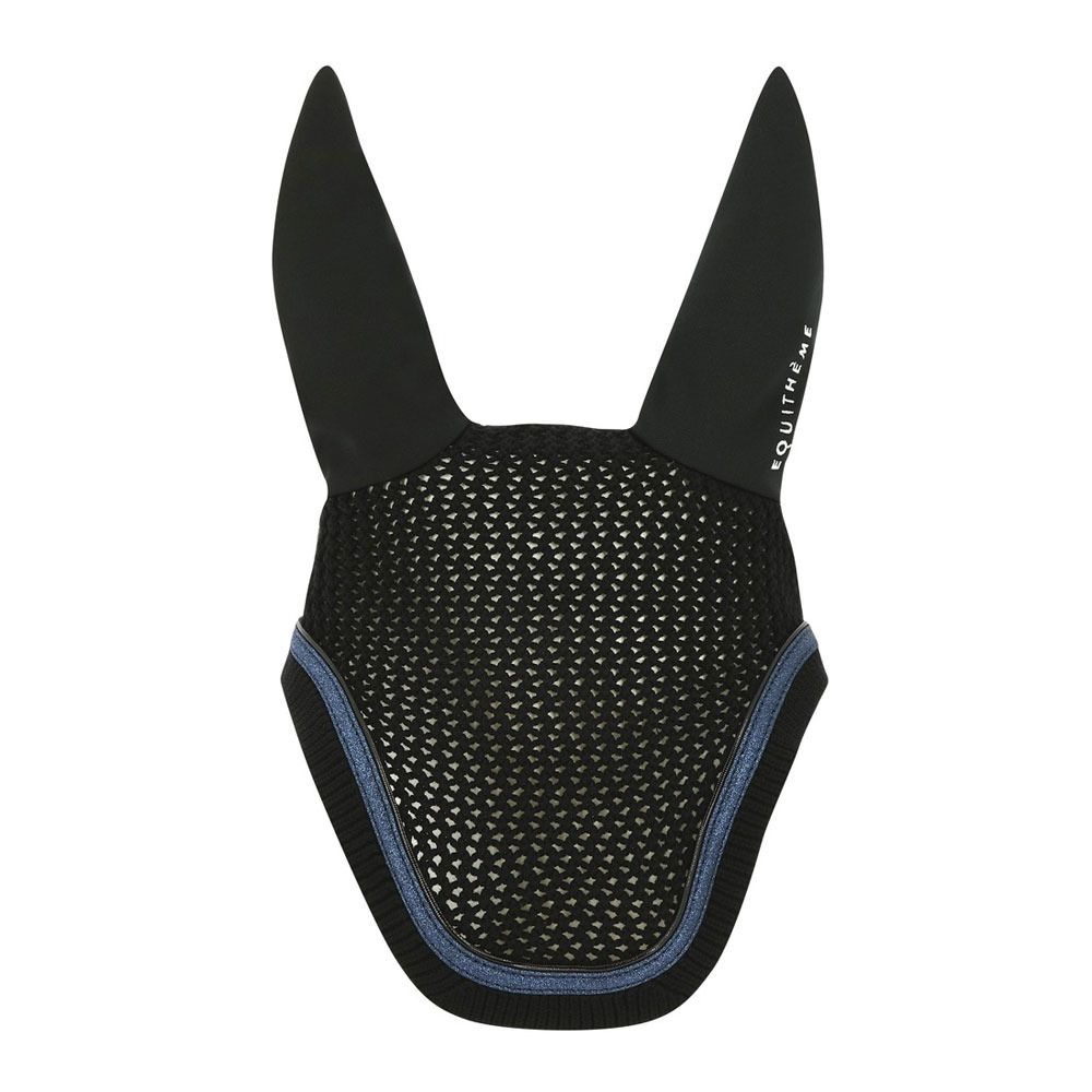 Equitheme GLITTER - Bonnet anti-mouches glitter noir/bleu