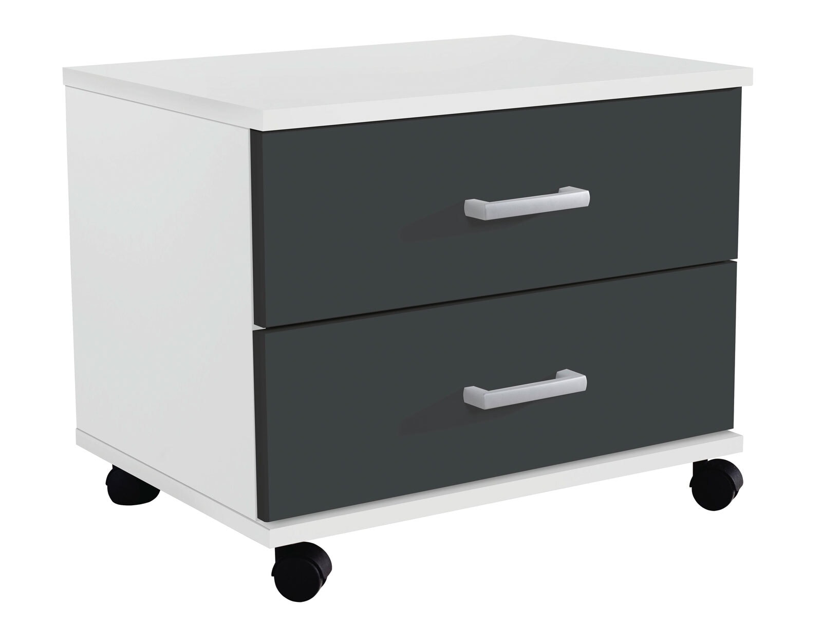 Rollcontainer POINT 50 x 41 cm Alpinweiß/ Grau metallic