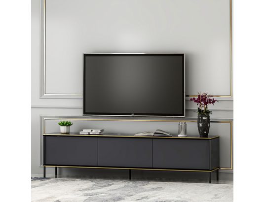 CONCEPT1 - Meuble TV Imaj anthracite 180 x 35 x h45,2 cm