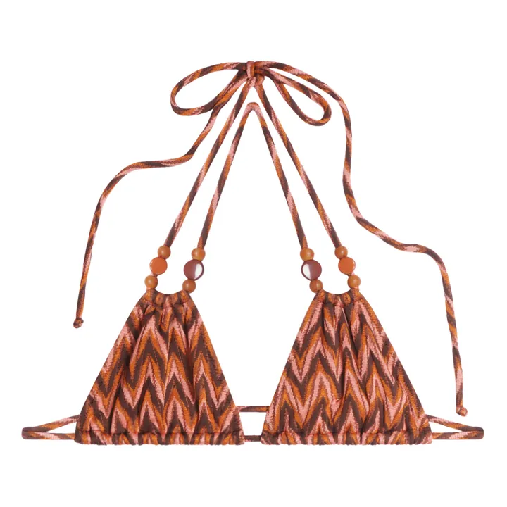 Icone Haut de Maillot Brigitte Chevrons | Abricot