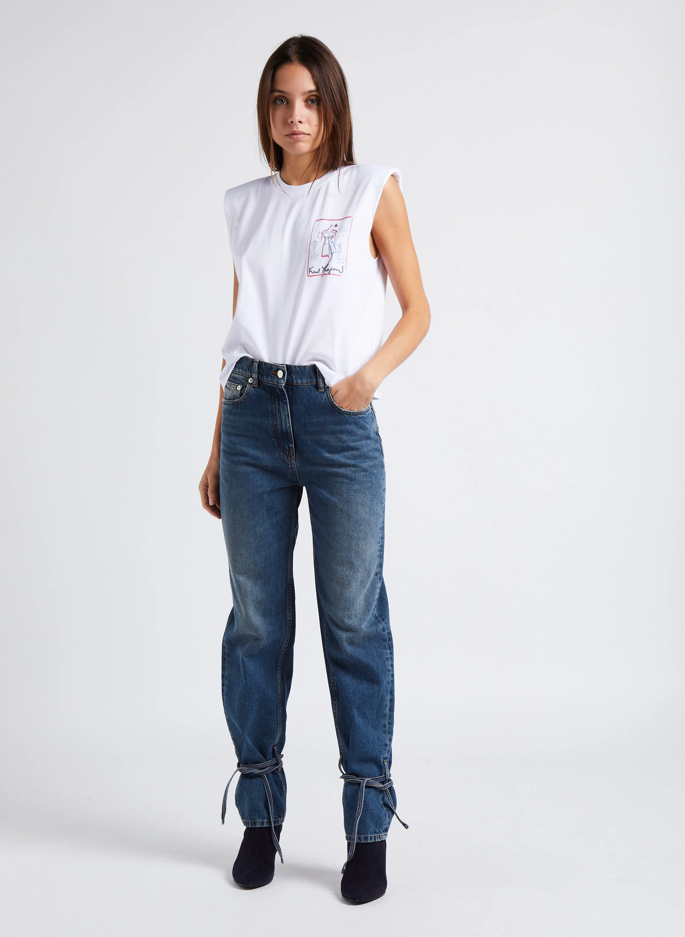 TROY - Jean droit en coton | Bleu