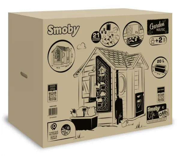 Smoby 810408, Stående legehus, 2 År, 1 dør(e), Flerfarvet
