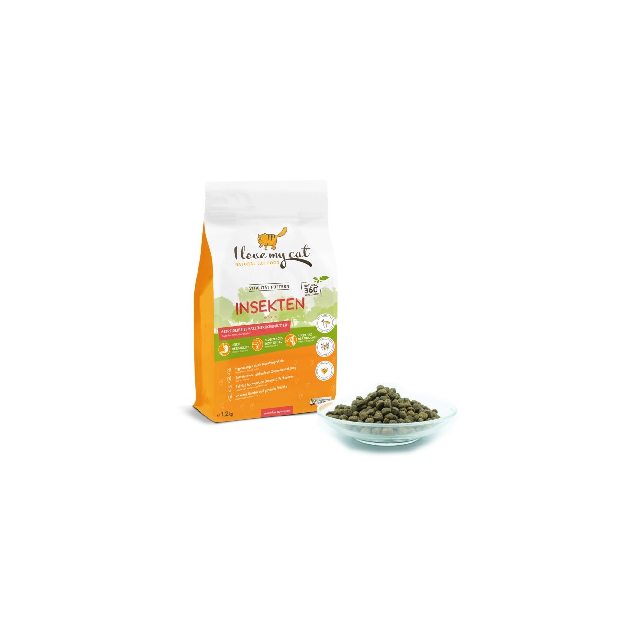 I love my cat Trockenfutter für Katzen mit Insektenprotein - 1,2 kg
