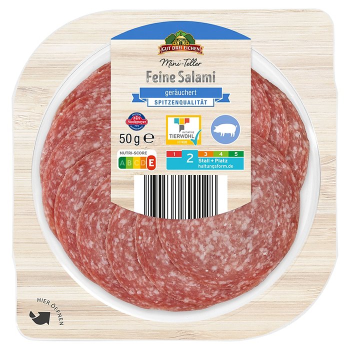 GUT DREI EICHEN Mini Teller 50 g, Feine Salami