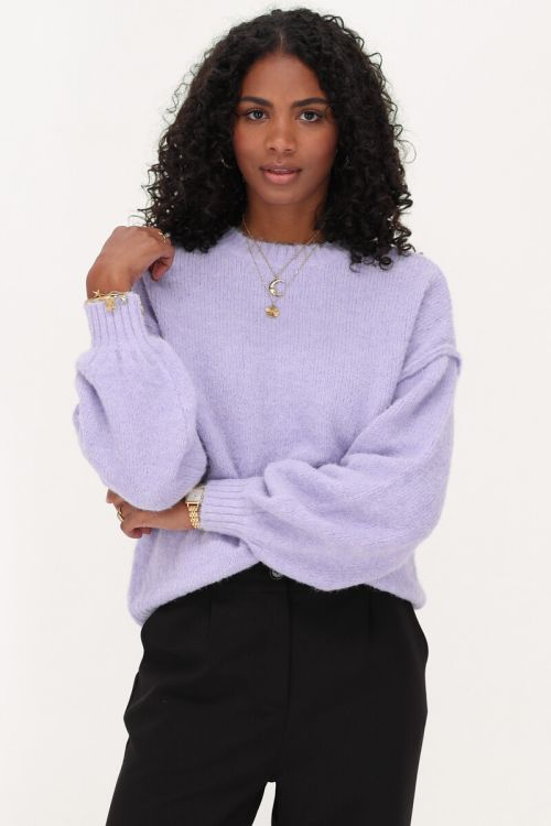 Lila oversized trui met ballon mouwen
