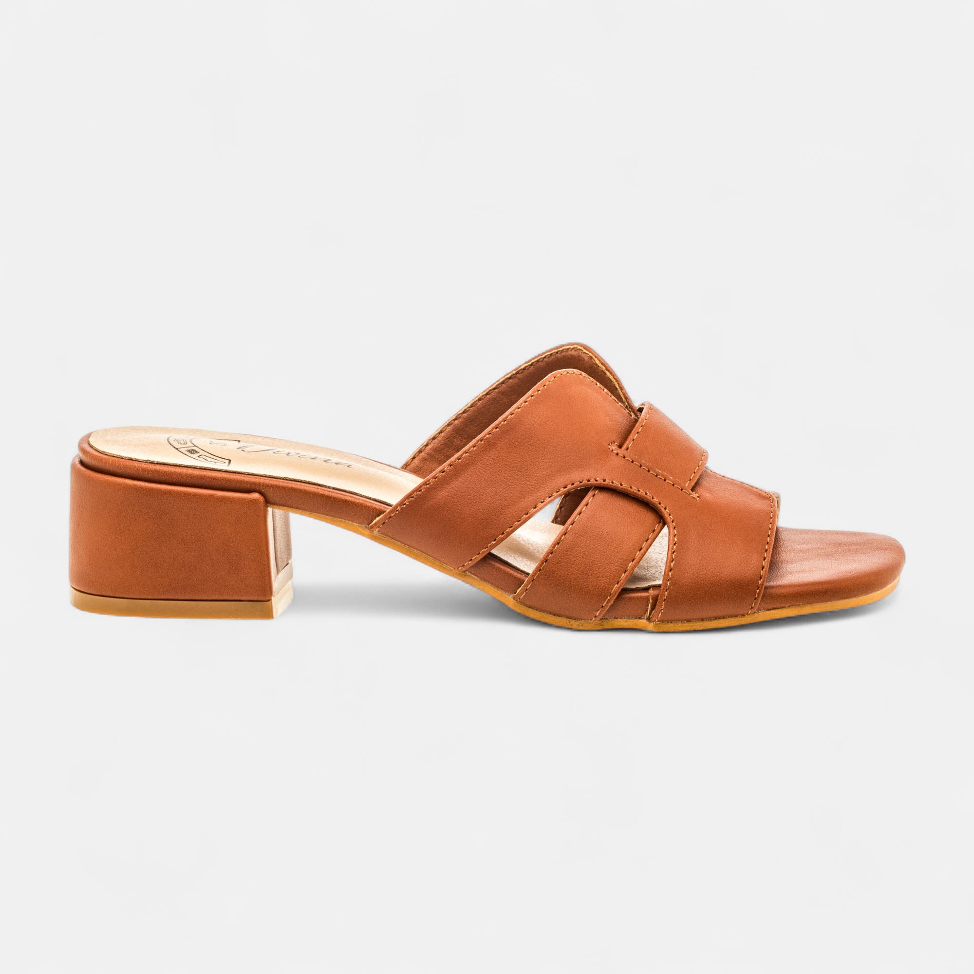 Mules à talon Femme cognac