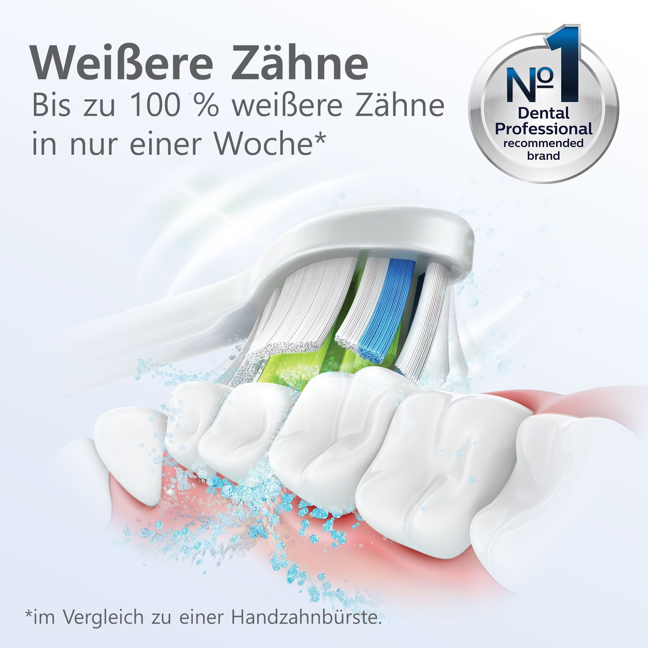(2er Set) W2 Optimal White Ersatz Zahnbürstenkopf für Philips Sonicare Elektrische Zahnbürsten (HX6062/10) - Weiss