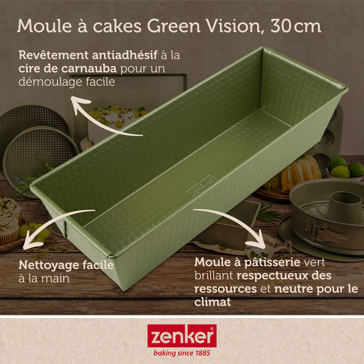 Moule à cake 30 cm Green Vision Zenker