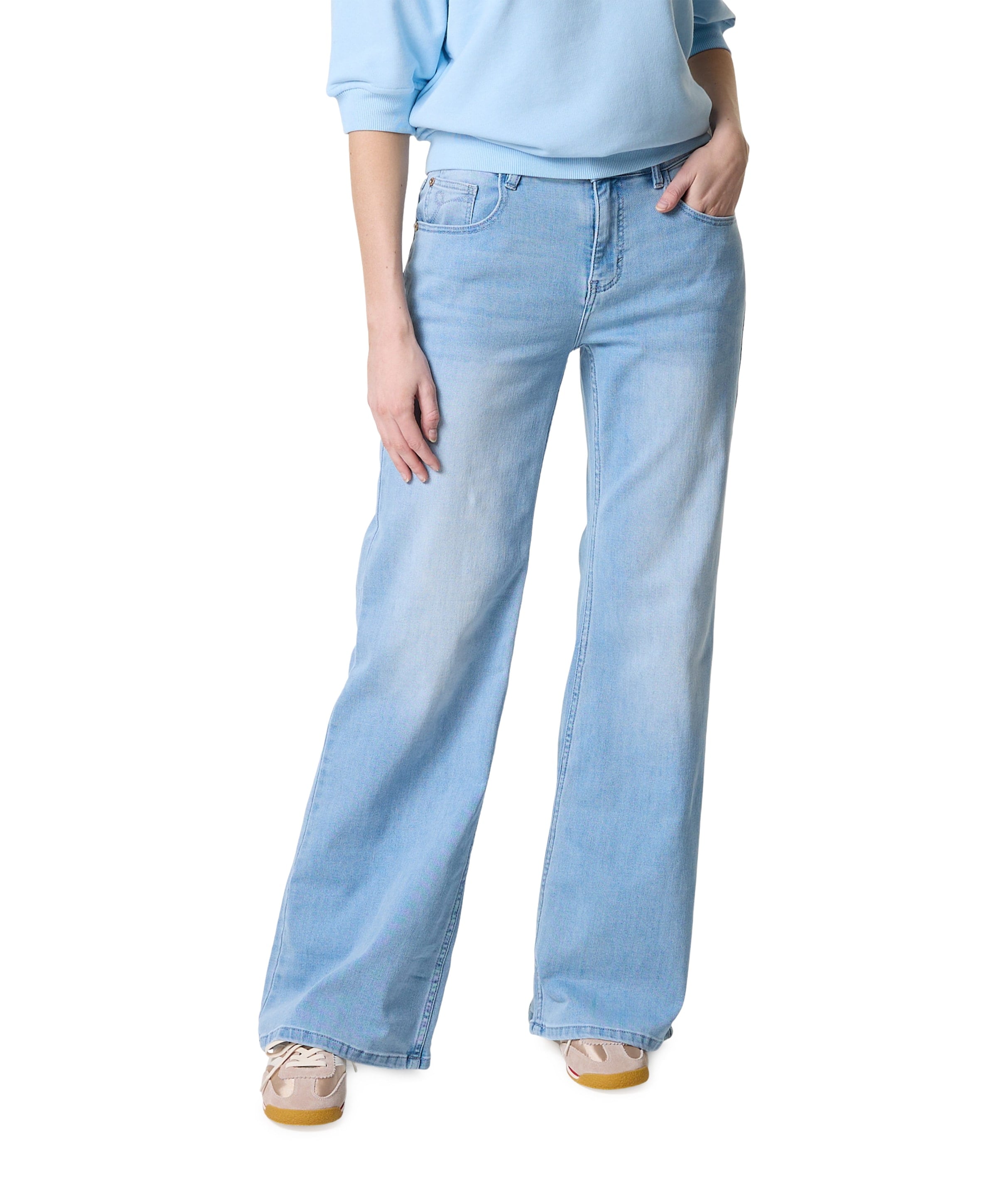 Red Button Brielle Flare Denim light blue dames jeans blauw