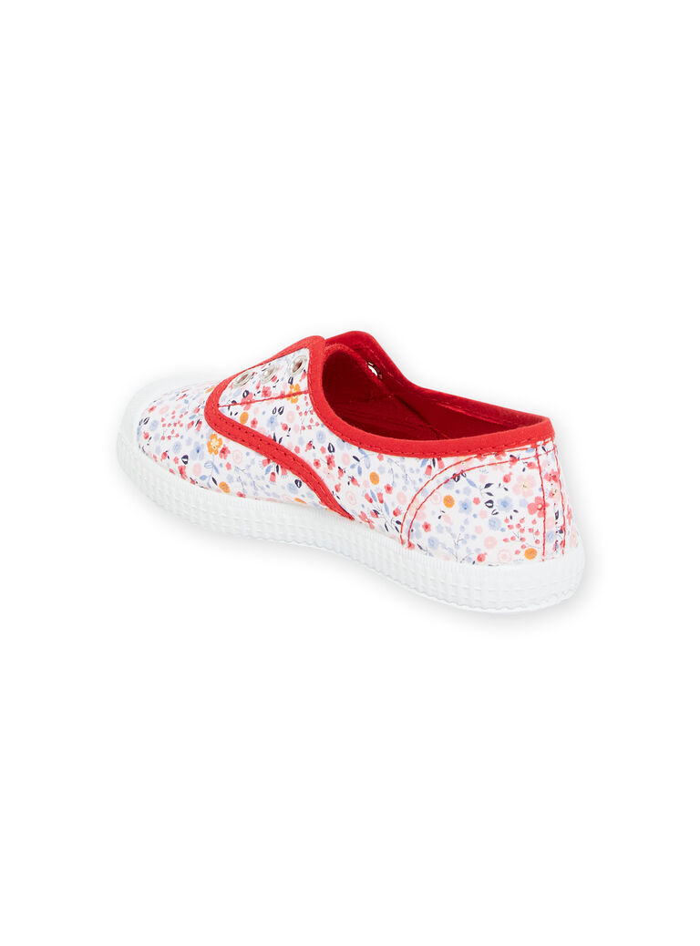 Tennis en toile multicolores à imprimé fleuri enfant fille
