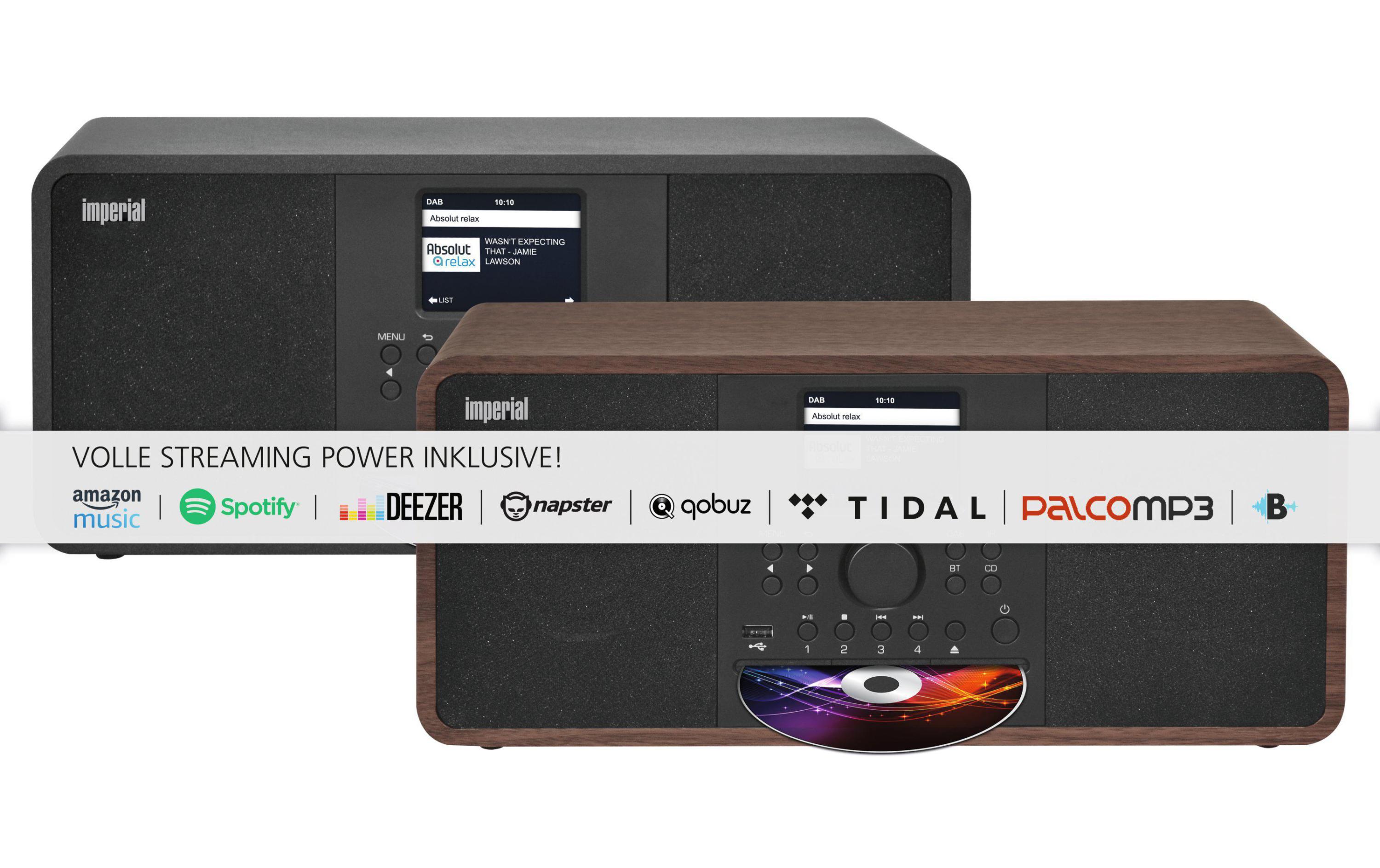 Radio/CD-Player Dabman i205 CD Schwarz<br>Hybrid-Stereo-Radio für Internet-, DAB+, UKW-Radioempfang, mit umfangreichem Streamingportal, Bluetooth 5.0, UPnP und vielen benutzerfreundlichen Features