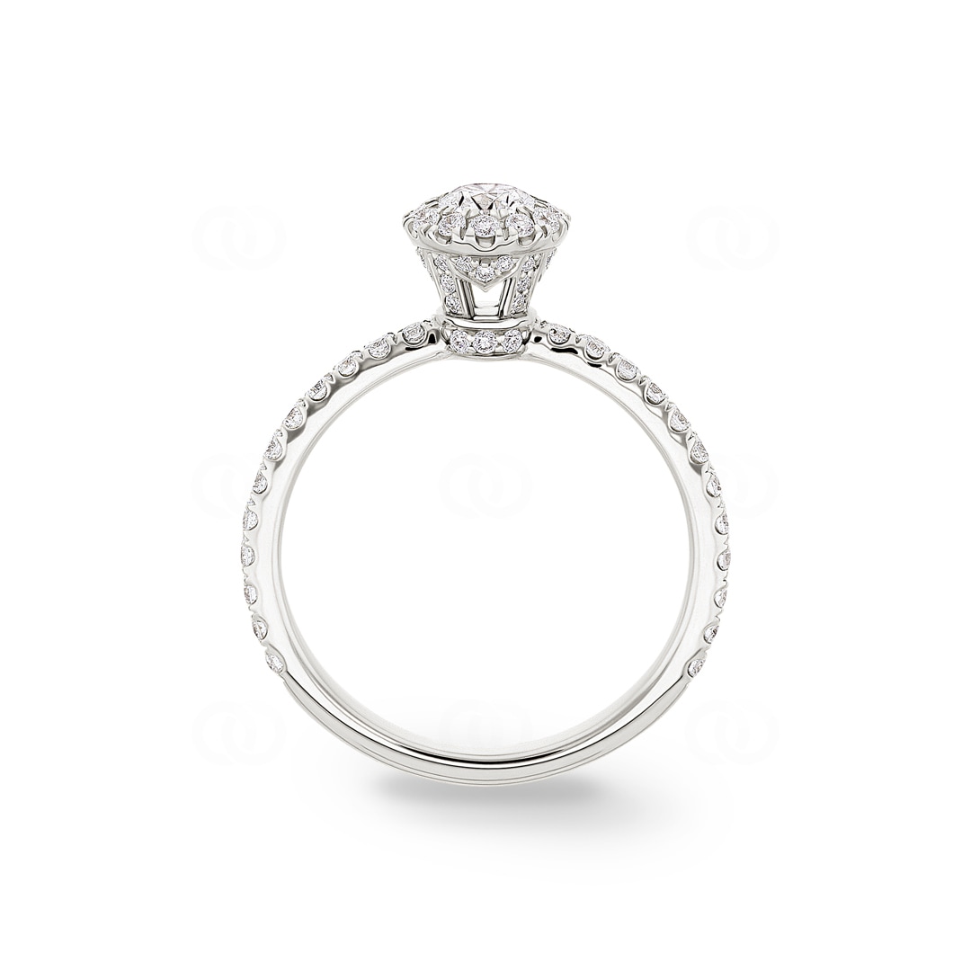 Halo Diamantring 750/18 K Weissgold 0.89 ct G/si