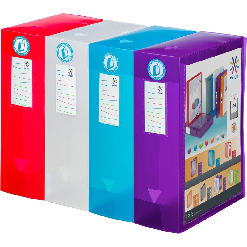Boîte de classement plastique personnalisable CLASS DOC PROPYGLASS VIQUEL dos 10 cm couleur
