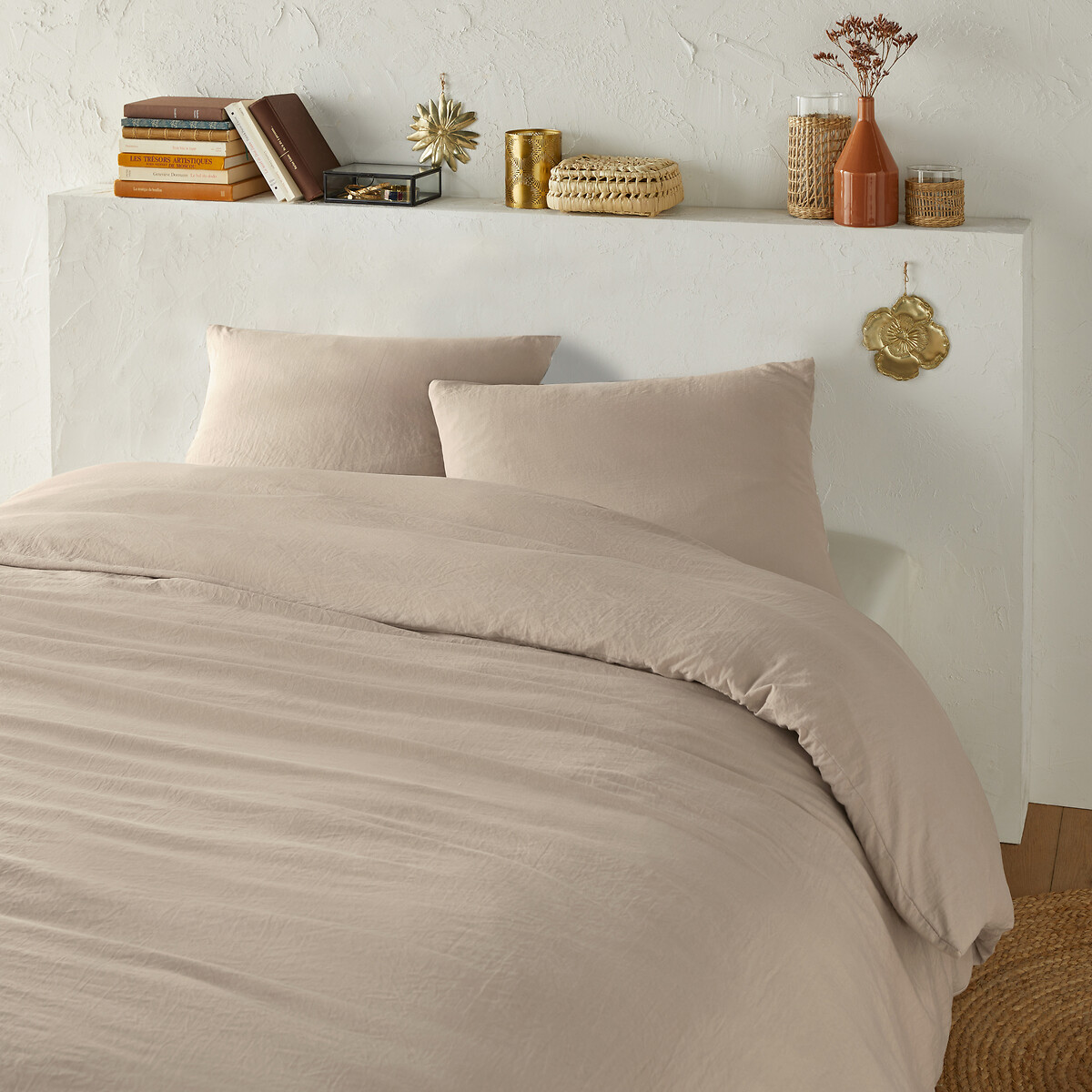 LA REDOUTE INTERIEURS<br>Conjunto de cama em microfibra lavada e poliéster reciclado