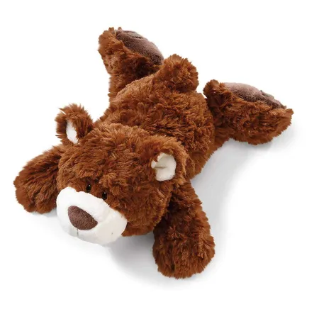 NICI Classic Bear Kuscheltier Bär dunkelbraun liegend, 30 cm