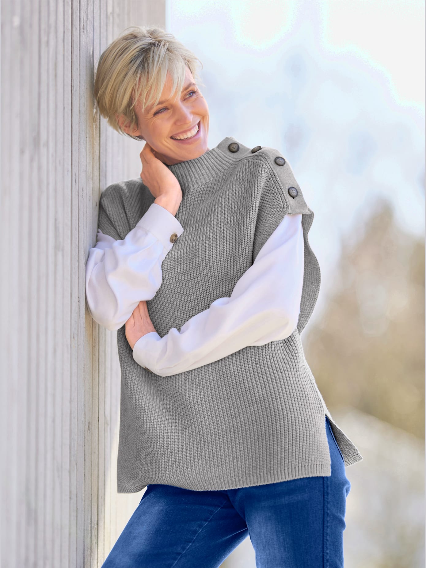 Débardeur en tricot col montant