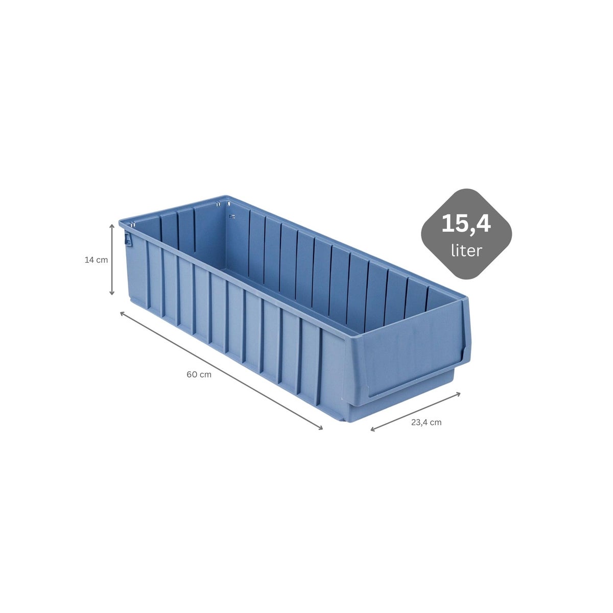 PROREGAL Plankdoos 600 BH met etiket en beschermhoes HxBxD 14 x 23,4 x 60 cm 15,4 liter Opbergdoos Assortimentsdoos Kleine onderdelendoos