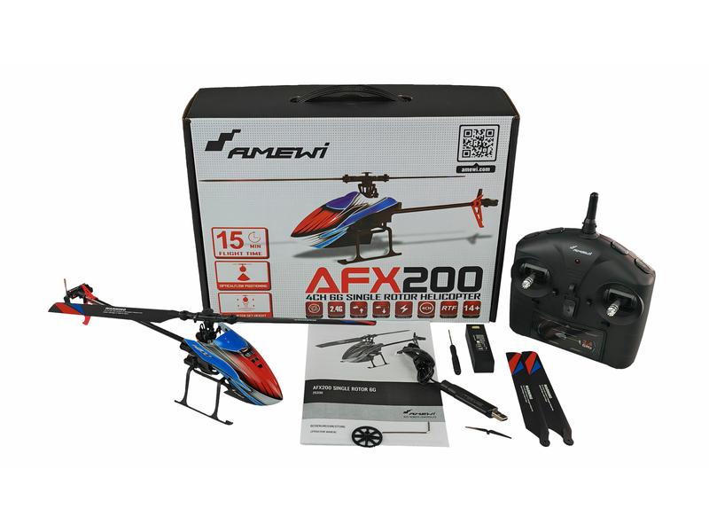 Amewi Helikopter AFX200 4-Kanal, 6G Gyro, RTF Singlerotor Heli für Einsteiger