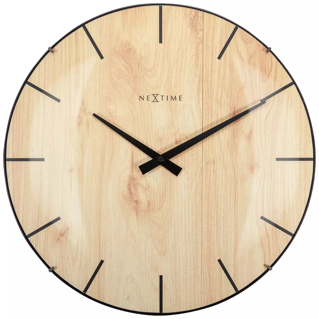 Quarzwanduhr Edge Wood Dome Ø 35 cm