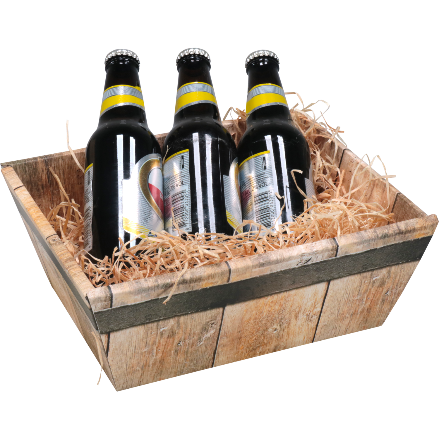 Mand, golfkarton, biermand, 26x21x10cm, bruin