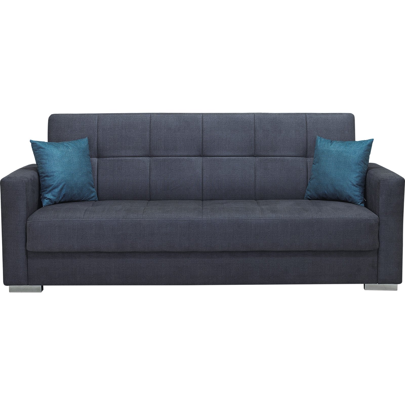 Bettsofa Galeras Stoff grau, Bettkasten