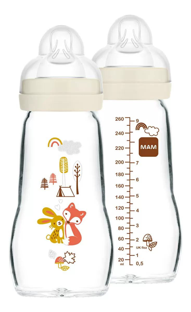 MAM Glassutteflaske 260 ml, 2  mdr. - Neutral