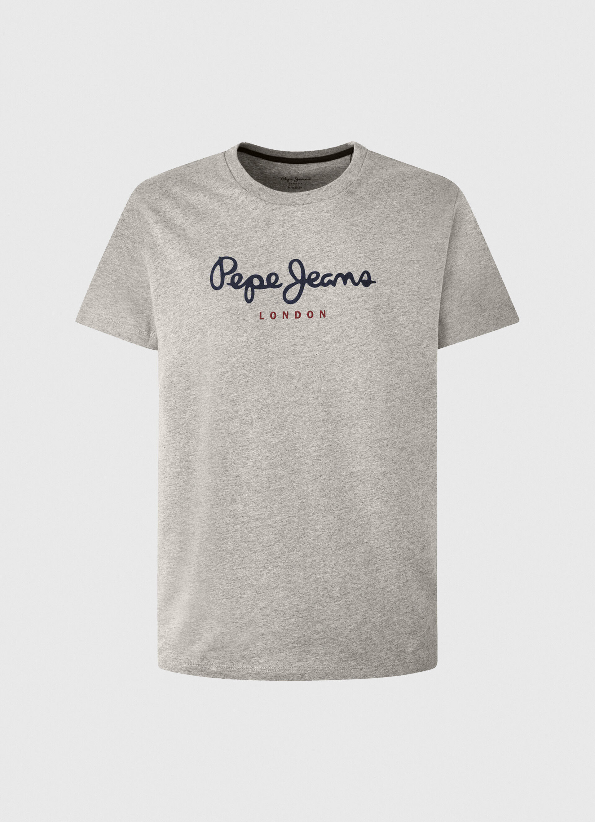 Camiseta de algodão com logotipo estampado - cinza mesclado