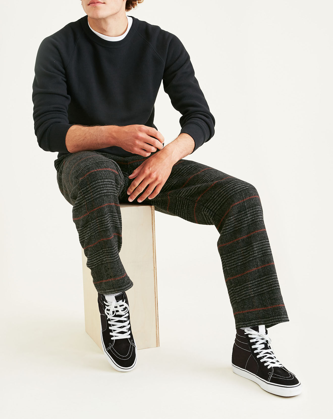 Dockers Pantalon 100% Coton Bio Pull On Tapered imprimé noir