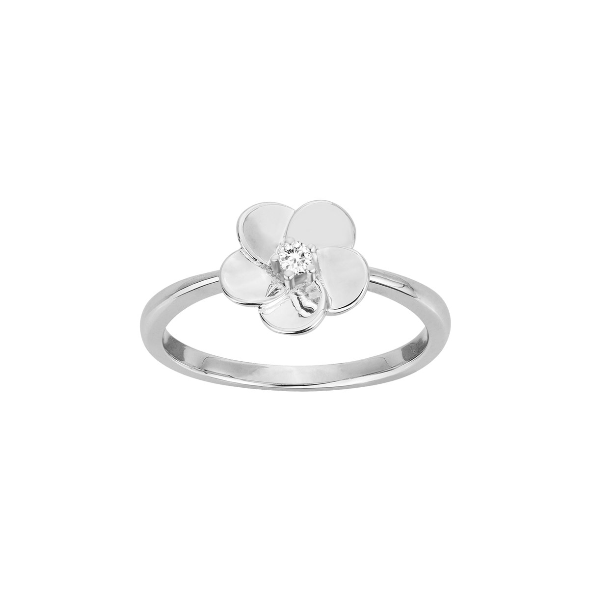 Bague en Argent avec oxyde de zirconium blanc