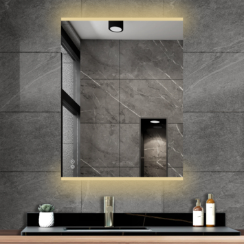 Atlantic badkamerspiegel Taylan met verlichting rechthoek 60 x 80 cm chroom