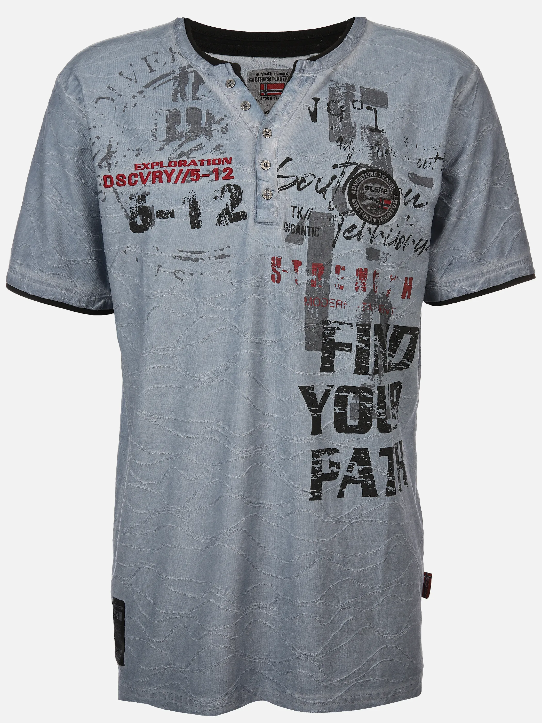Herren Henleyshirt mit 2in1 Kragen