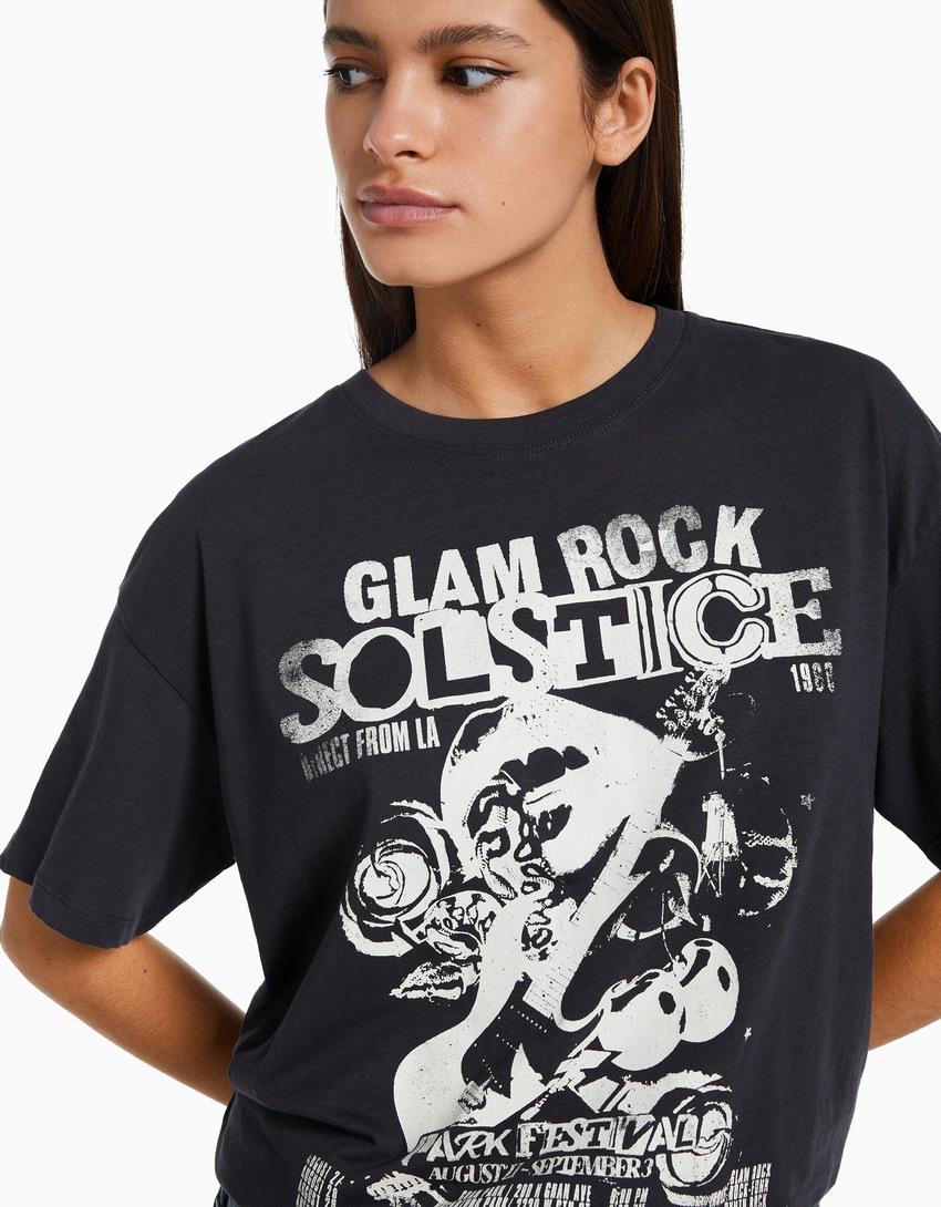 Camiseta de manga curta com estampa