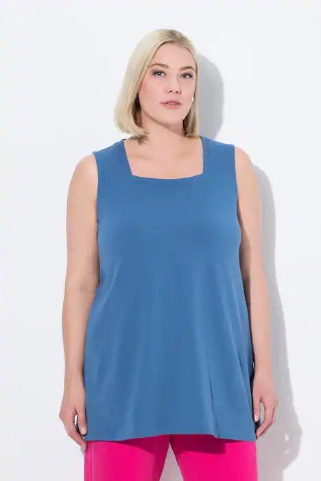 Longtop, Classic Fit, Carré-Ausschnitt, ärmellos, denimblau