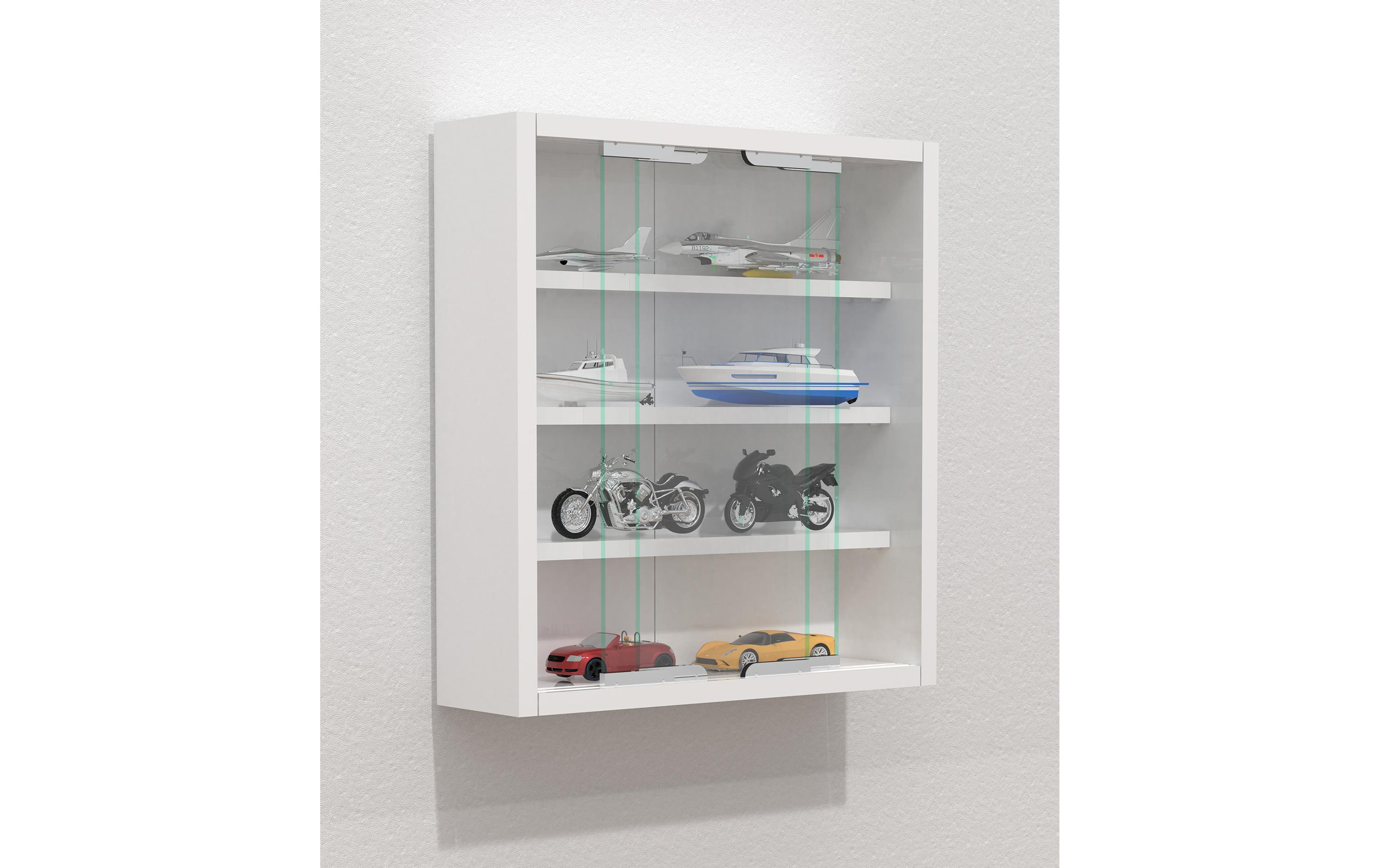 Vitrine Agisa S 37 x 40 cm, WeissHängevitrine für die Wandmontage