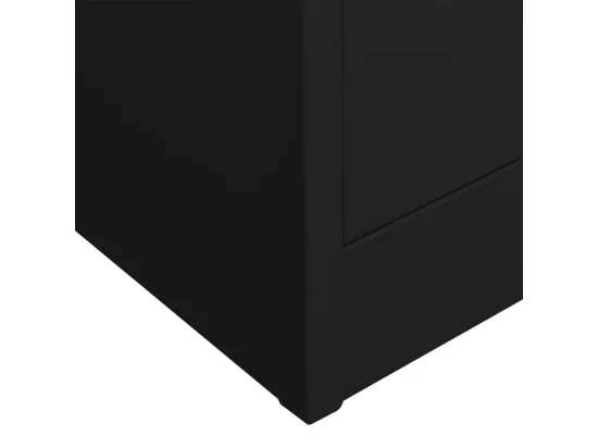 Armoire de bureau Noir 90x40x180 Acier 2